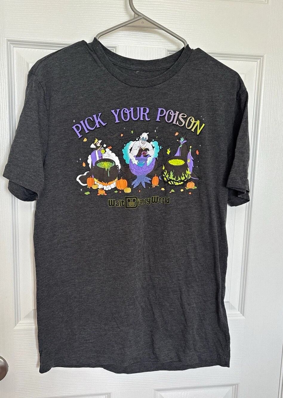 New Walt Disney World Pick Your Poison Disney Villains Graphic Adult T-Shirt S